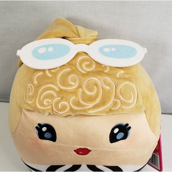 Barbie Cuutopia Felt Sunglasses Chevron Swimsuit 10 in. Squish Plush Toy Mattel - Picture 3 of 16